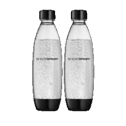 SodaStream 1L Slim Dishwasher Safe Bottles Twin Pack - Black