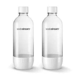 1 Liter White Sodastream Bottles, Set Of 2