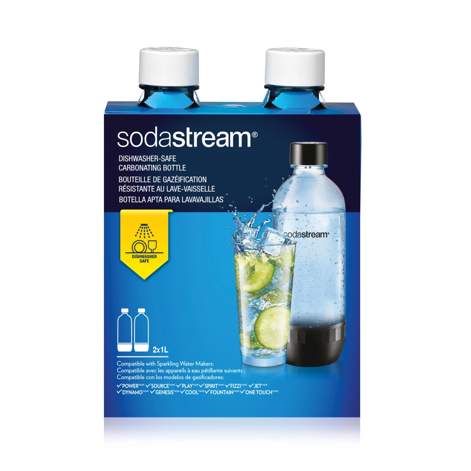 1 Liter White Sodastream Bottles, Set Of 2 2 1 Liter White Sodastream Bottles, Set Of 2 - Image 2
