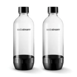 1 Liter Black Sodastream Bottles, Set Of 2